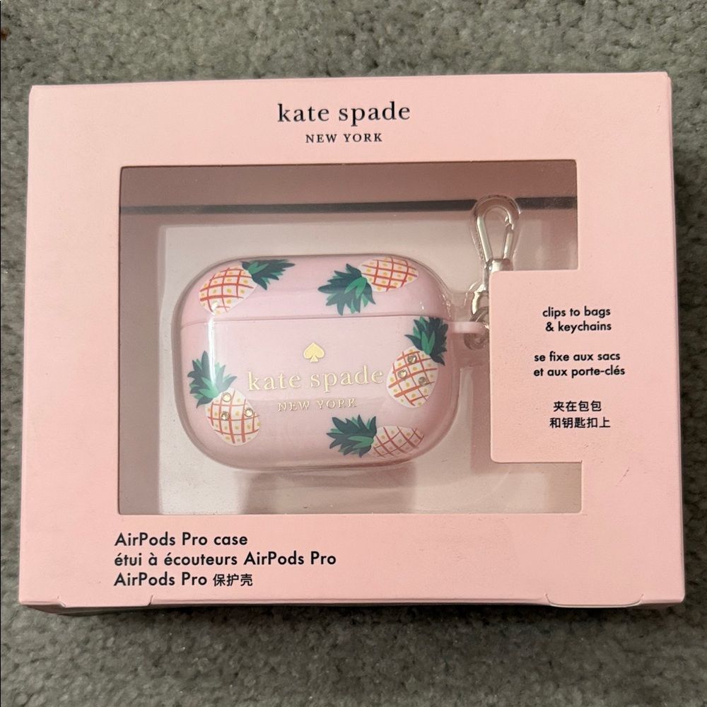 Kate Spade Pink AirPods Pro Case with Pineapple Design